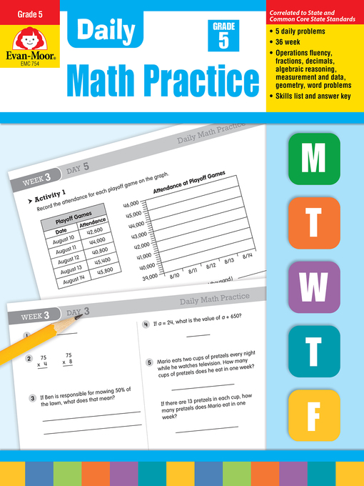 Title details for Daily Math Practice, Grade 5 by Evan-Moor Educational Publishers - Available